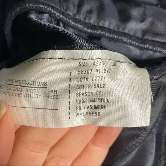 POLO RALPH LAUREN charcoal w/gray stripe wool & cashmere blend sport coat 42L - Picture 5 of 6